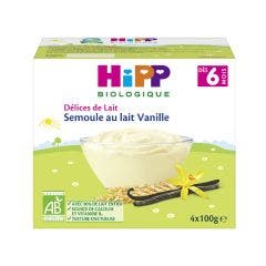Delices De Lait Milk Semolina With Organic Vanilla From 6 Months 4x100g Hipp