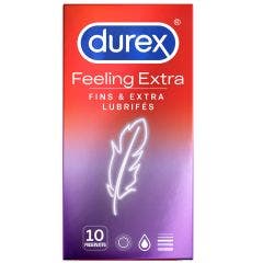 Condoms Extra Thin And Lubricated X10 X10 Feeling Extra Durex
