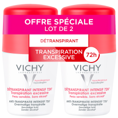 72h Intense Roll-on Duo 2x50ml Déodorant Roll-on Peaux Sensibles Vichy