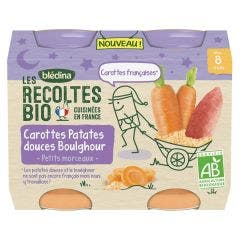 Bébé Night Carrots Sweet Potatoes Boulghour 2x200g Les Recoltes Bioes From 8 months Bledina Blédina
