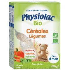 Cereales Legumes Potirons Carottes Epinards Bio 200g Physiolac