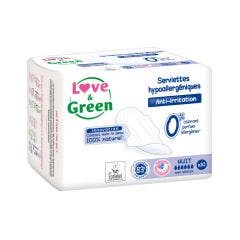 Night Anti-Irritation Sanitary Pads x 10 Anti-irritations Love&Green