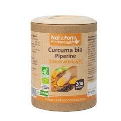Organic Turmeric And Pepper 200 capsules Nat&Form