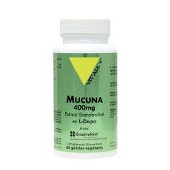 MUCUNA 400mg L-Dopa Standardised Extract 60 capsules Vit'All+
