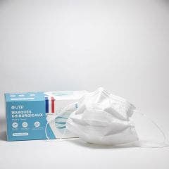 50 Surgical facemasks 3 folds x50 Marquage CE - Norme EN14683-2019 TYPE IIR Unir
