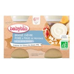 Organic French goat's milk jars 2x130g Desserts Lactés 6 months and Plus Babybio