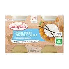 Organic French ewe's milk jars 2x130g Desserts Lactés 6 months and Plus Babybio