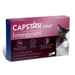 Flea Repellent Pets up to 11 kg 6 Tablets Chat De 1 à 11Kg Capstar