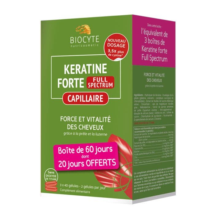 Keratine Forte Full Spectrum 1 Capsules Hair Vitality Biocyte Biocyte Easypara