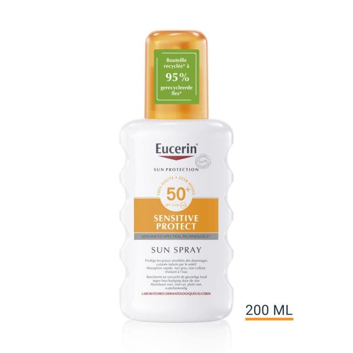 eucerin sensitive protect sun spray transparent spf 50