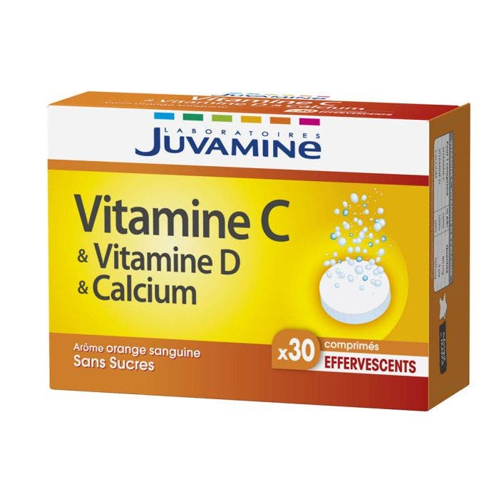 Fizz Vitamin C + D & Calcium 30 Effervescent Tablets Juvamine Easypara