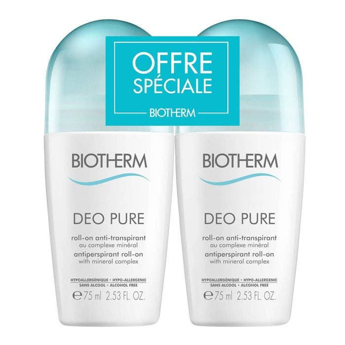 niettemin schoonmaken Snoep Deo Pure Roll-on Anti-transpirant Deo Pure 2x75ml- Biotherm - Easypara